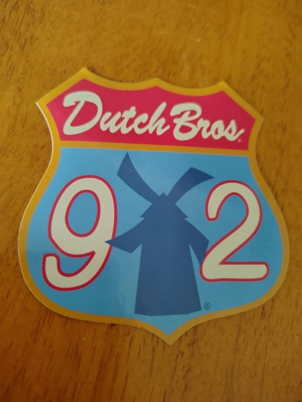 Dutch Bros Route 92 Windmill Sticker Blue & Red